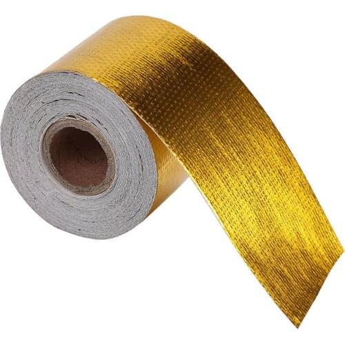 Car Exhaust Pipe Decorative Tape Reflective Heat Resistant Aluminum Foil Adhesive Tape 50mm * 10m