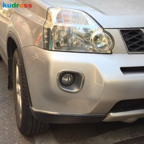 Front Foglight Cover Trim For Nissan X-TRAIL Rogue 2008 2009 2010 2011 Chrome Head Fog Light Frame Cover Car Accessories 2pcs