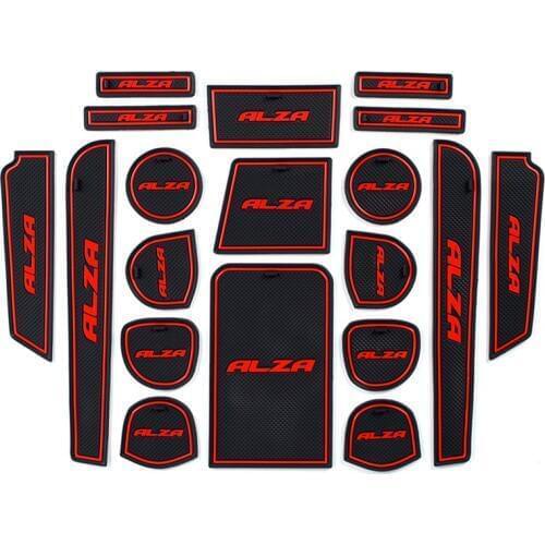 For Perodua ALZA Anti-Slip Gate Slot Mat Interior Door Pad Cup Holders Non-slip Mats Pack of 19pcs