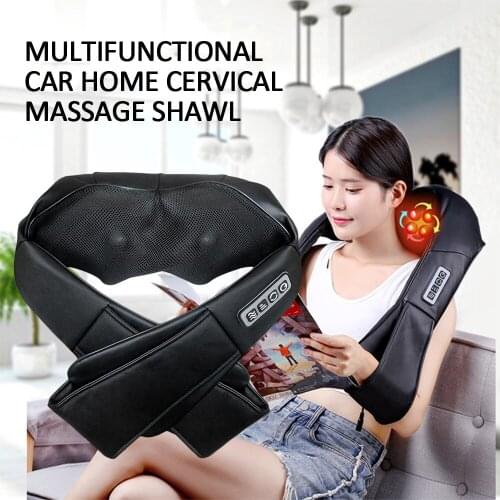 Electrical Back Neck Shoulder Body Massager Multifunctional Infrared Heated Kneading Massage Relief Pain Massage Pillow Shawl