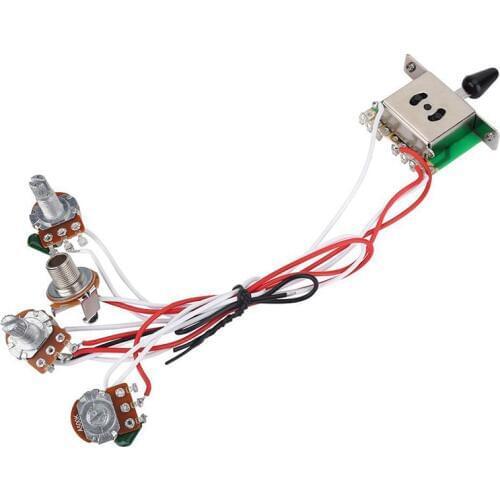 Pots For Strat Guitar PreWired 1 Volume 2 Tone Control 5 Way Switch 3-500K Pot #8