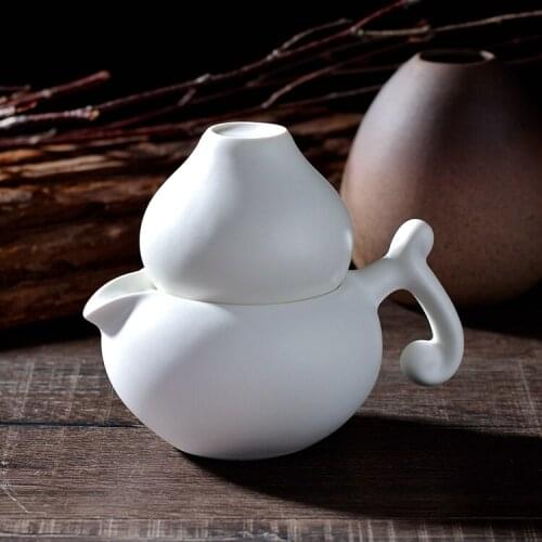 Gourd pot health personal pot pure color ceramic cup creative characteristic pot small teapot cup gift teapot