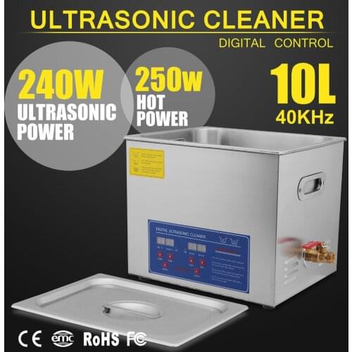 JPS-40A 10L Digital Heated Dental Jewelry Fuel Injector Ultrasonic Cleaner 220V