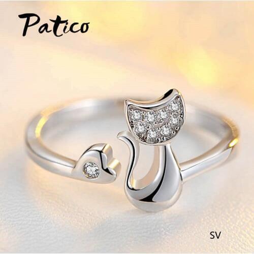 Latest Fashion Cute Cat Finger Rings for Women Girls Gifts aaa Cubic Zircon Stone Inlay Paved Wedding Bands Jewelry