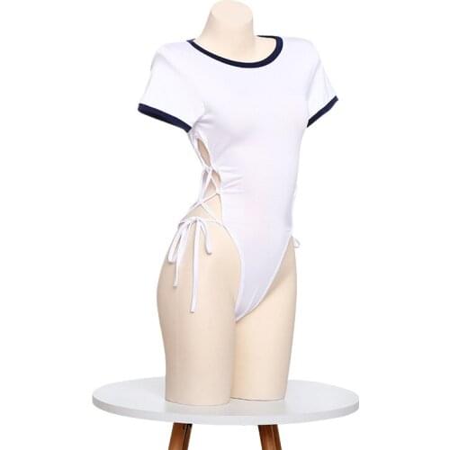Lolita Girls Anime Swimming Suit Japanese School Zipper Swimsuit Student Cosplay Role Play Exotic Costume Halloween