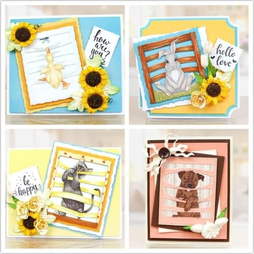 Cute Animal Cat Dog Rabbit Metal Cutting Dies for Scrapbooking and Cards Making Paper Craft Dies New 2019