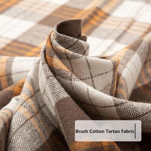 Fashion Brushed Cotton Fabric Plaid Tartan Checked Fabric For Shirts, Jackets, Skirts, Black Red Blue Pink Green by the meter