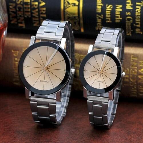Fashion Couple Watch for Lovers Waterproof Stainless Steel Quartz Wrist Watch Men and Women Lovers Watch Montre Couple