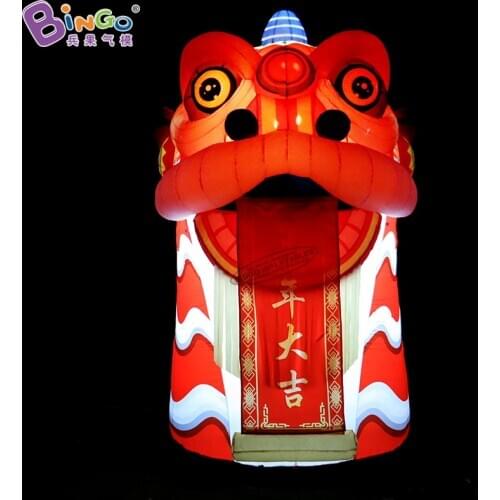Bespoke 11.5 Feet High LED lighting Giant Inflatable Chinese Lion Dance Model for New Year Decoration Toys BG-F0254