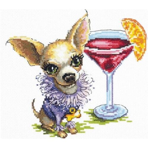 2021 Top Quality DIY Artwork Chihuahua Dog Embroidery Kit Advanced with 100% Cotton Flosses & Free Shipping for Home Decor