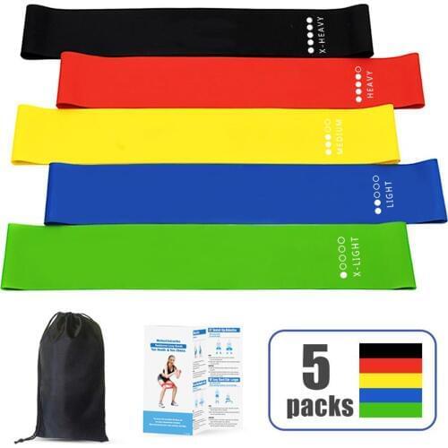 5PCS Resistance Bands Set Elastic Band For Fitness Natural Emulsion String Bands For Sport Yoga Exercise Gym Rubber Set Workout