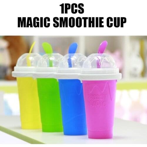 New Hot Slushie Maker Cup Quick Smoothies Cup Cooling Cup Dual Layer Squeezing Cup Slushy Maker Homemade