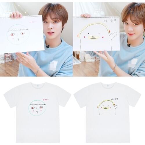 New Korean Fashion K Pop Kpop WANNA ONE Kawaii Cartoon Printed T Shirts Women Short Sleeve Ulzzang Shirts Streetwear Hiphop Tops