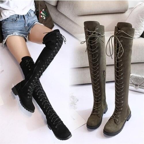 New Sexy Womens High Boots Over The Knee Boots Womens Plus Size Boots Shoes for Women Motorcycle Boots Winter Boots Punk Shoes