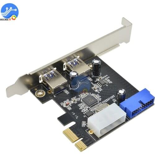 PCI Express USB 3.0 2 Ports Front Panel with Control Card Adapter 4-Pin & 20 Pin USB 3.0 PCI Control Adapter
