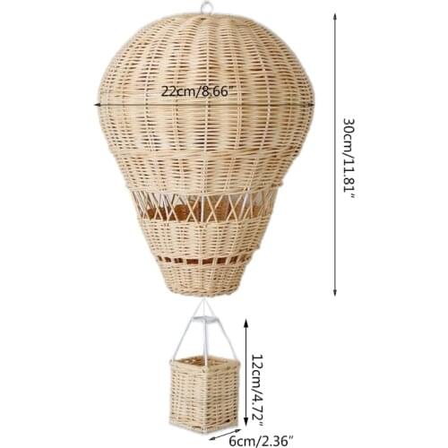 Handmade Rattan Woven Hot Air Balloon Kids Room Decoration Pendant Photography Props Nordic Style Children Bedroom Craft
