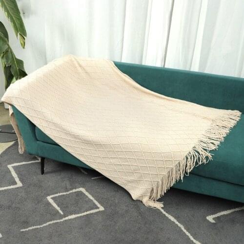 Sofa Cover Blanket Bed End Blanket Living Room Sofa Blanket Summer Knitting Office Air-Conditioned Blanket Fluffy Blanket