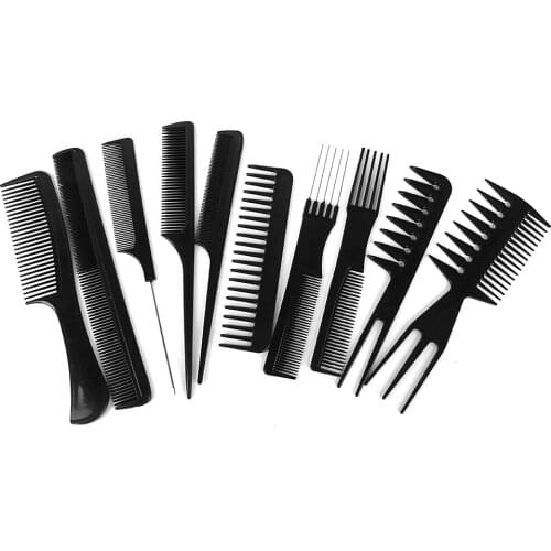 10x Salon Stylist Detangling Rat Tail Sectioning Hair Pick Dye Lift Combs Black