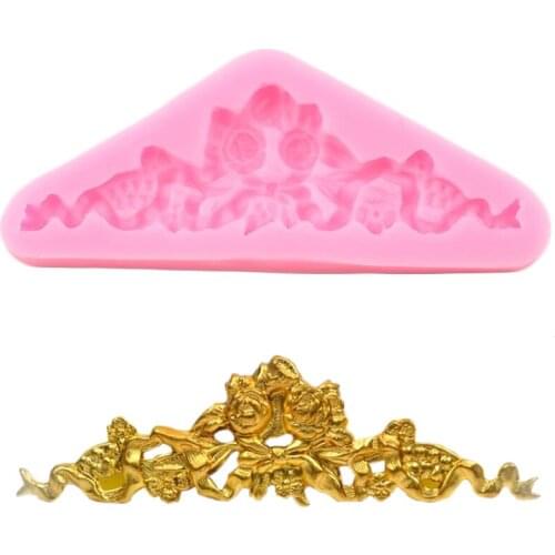 Sugarcraft Relief Cake Border Silicone Cake Decorating Tools Cupcake Topper Fondant Mold DIY Candy Polymer Clay Chocolate Molds