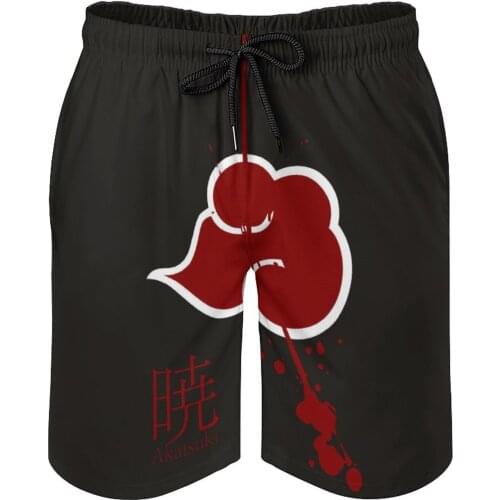 Summer Men Beach Shorts Breathable Quick Dry Humor Graphic Japanese Anime R340 Casual Akatsuki (16) Pants