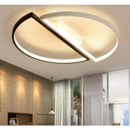 Modern Led Ceiling Lights Living Room Bedroom Black And White Restaurant Kitchen Led Ceiling Lamps Surface Mount Indoor Lighting