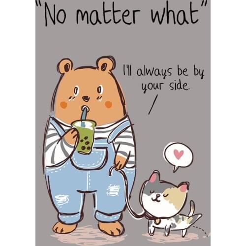 Cartoon Brown bear Iron on Patches For DIY Heat Transfer Clothes T-shirt Thermal transfer stickers Decoration Printing