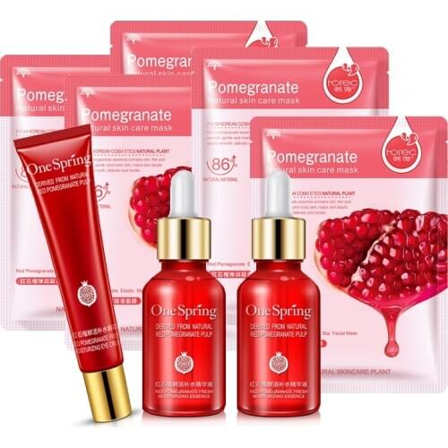 Red Pomegranate Moisturizing Serum Removes Dullness Improves Roughness Mask Eliminates Puffiness Brightens Skin Eye Cream