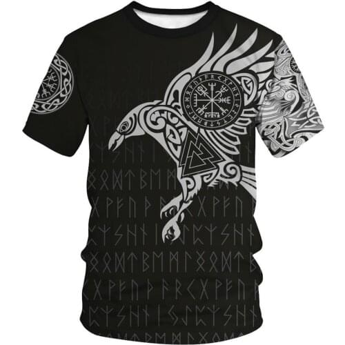 Viking symbol - odin Tattoo 3D Printed men t shirt Harajuku Fashion Short sleeve 2021 summer Casual Unisex tshirt tops s-6xl