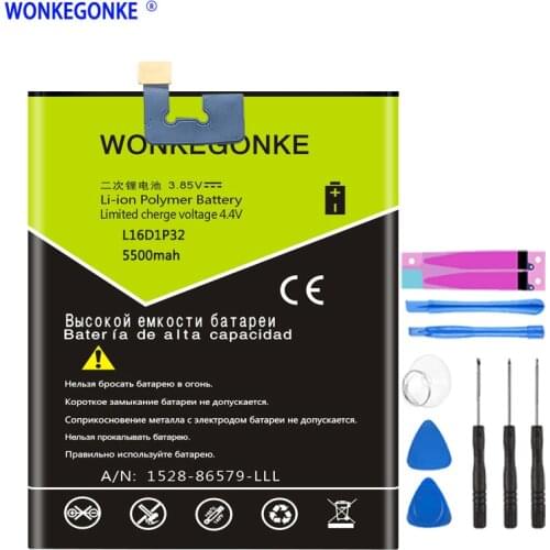 WONKEGONKE 5500mah L16D1P32 Battery For Lenovo Phab2 Plus PB2-670N PB2-670M PB2-670Y PB2 670N 670M 670Y Battery