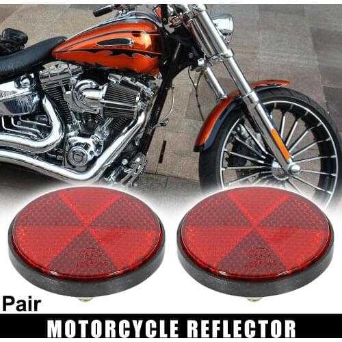 X Autohaux Pair M6x1.0 Red Universal Screw Mount Reflective Warning Reflector for Motorcycle Bike