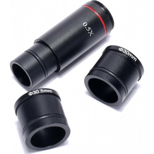 0.5X C-Mount Lens Microscope Adapter 23.2mm 30mm 30.5mm CCD Camera Adapter Digital Eyepiece Accessories for Stereo Microscope