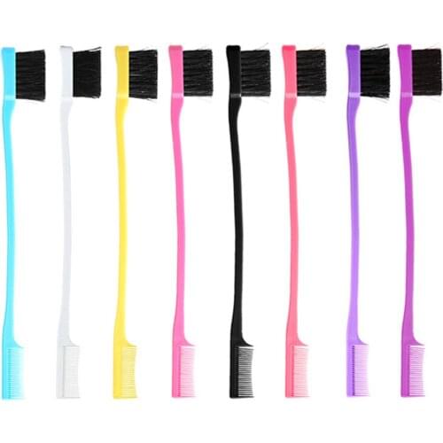 1pc Beauty Double Side Edge Control Hair Comb Hair Brush Eyebrow Brush Hair Styling Salon Hair Accessories Makeup Tools