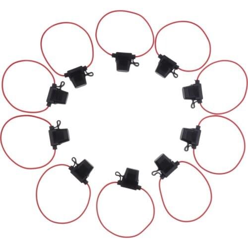 10pcs 18AWG Blade Fuse Holder Wire Lead Electrical Parts Automotive & Marine