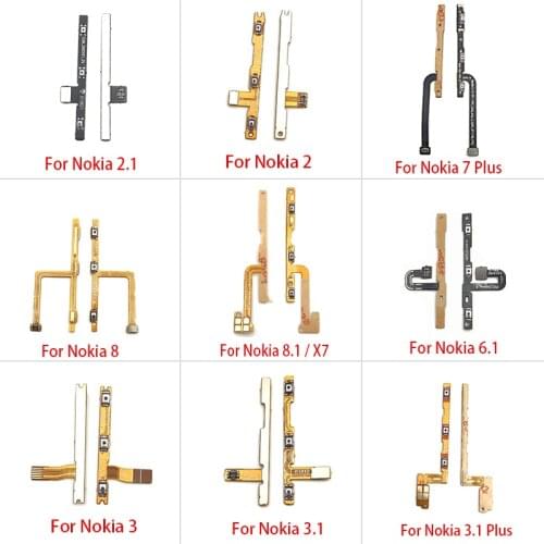 10Pcs Volume Button Power Switch On Off Button Flex Cable For Nokia 2 3 5 6 7 8 2.1 3.1 5.1 6.1 Plus 7.1 8.1 Replacement Parts