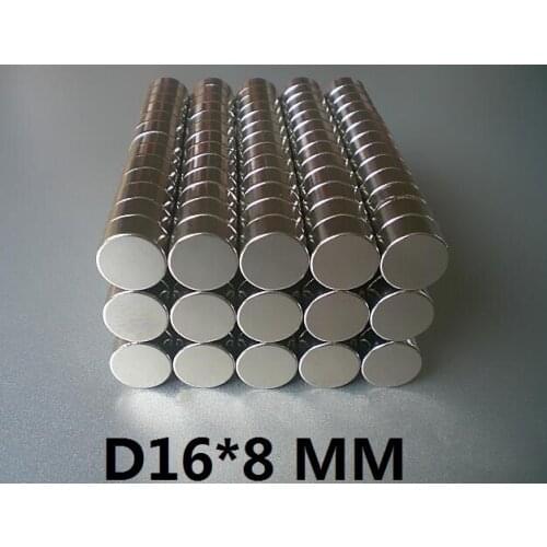 10PCS/LOT disc magnet 16*8 mm N35 strong magnet 16x8 mm NdFeB magnets 16 x 8 neodymium magnet for speaker