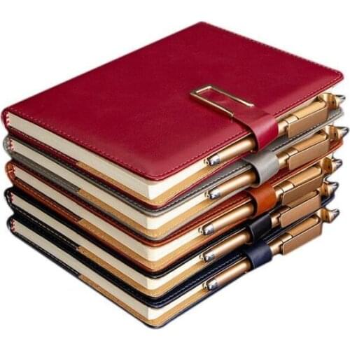 100 Sheets Notepad U Shaped Magnetic Buckle Business Notebook A5 Stationery Office Bookkeeping Book Custom Printed Logo 5 Colors