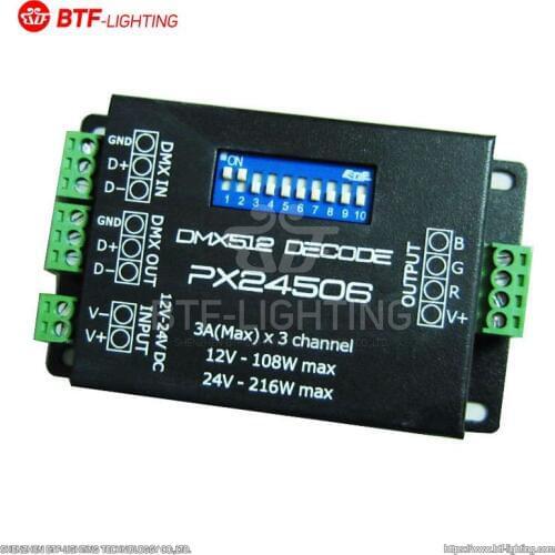 12to24v led DMX512 decoder RGB PX24506 stage led energy-saving lighting drive control