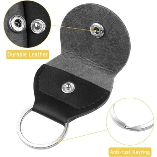 2PCS Leather Plectrum Holder Keyrings With 10 Pieces Colorful Guitar Picks 0.46mm Durable Material Guitar Picks Plectrum