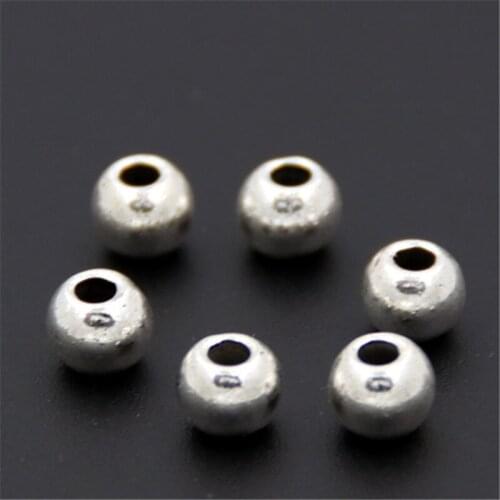 20pcs Round Ball Inner Hole 6mm Beads Charms For Bracelets Necklace DIY Polished Top Quality A2529