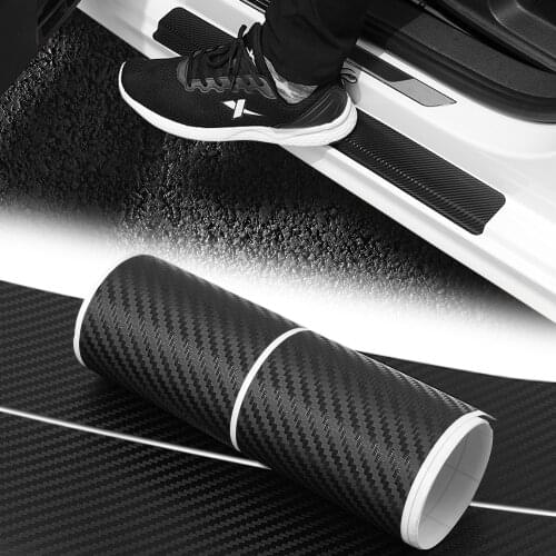 4pcs Carbon Fibre Door Plate Scuff Protection Sticker Door Sill Protector Stickers for Lada Niva Kalina Priora Granta Largus Vaz