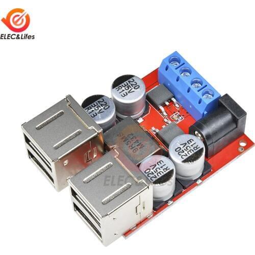 DC 5V Car USB Power Charger Power Supply Module DC-DC Step-down Buck Converter 8V-35V To 5V 8A 4 port USB Output Charging Board