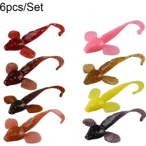 6Pcs/Set Artificial Silicone Fishing Bait Soft Lure Maggots bait 8cm 4.6g Fishing Tackle Bait Fishing Accessories 2020 Dropship