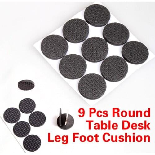 9 Pcs Round Chair Table Desk Wardrobe Foot Leg Pad Protector Sticky Mat Cushion
