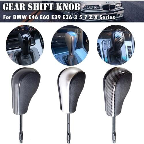 Car Auto styling Automatic vehicles Gear Shift Knob Stick Fit For BMW E46 E60 E39 E83 E53 E61 3 5 7 X Series Black/Silver/Carbon