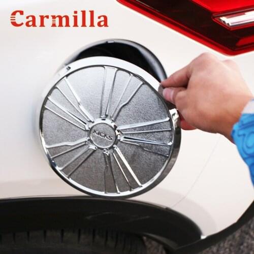 Carmilla ABS Chrome Auto Sticker Gas Tank Cover Cap Fuel Oil Tank Cover for Nissan Kicks 2017 2018 2019 2020 2021 Accessories
