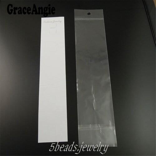 100 Pieces-Pack Jewelry Case PVC Earrings Necklace Display Hanging Card with Plastic Bags 36882 Fashion
