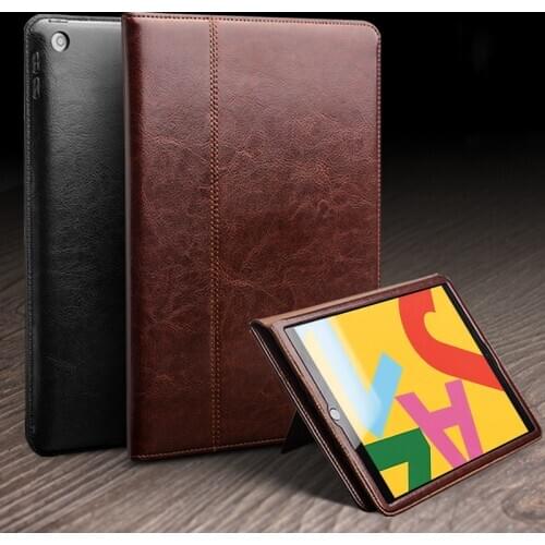 100% Natural Genuine Leather Case For Apple iPad 10.2 2019 Case Smart Dormancy Cover For iPad 7th Gen Flat Protective Cover