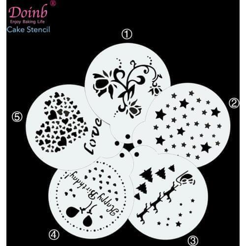 6&9Inch Christmas Birthday Love Tiramisu Cake Stencil Mold Decoration Baking Moulds Wall Painting Album Embossing DIY Craft Tool