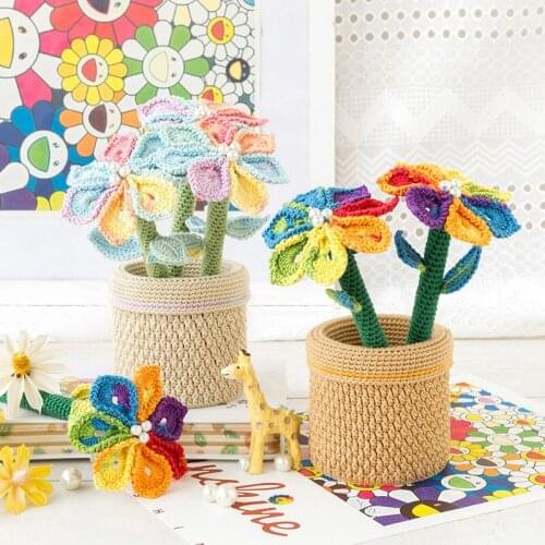 Hand-Made By Yourself Wish Pen Holder Set DIY Woven Material Package Crochet Wool Cotton Material Bag