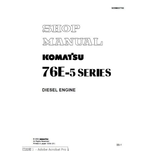 Komatsu All Engine Shop Manual 2017